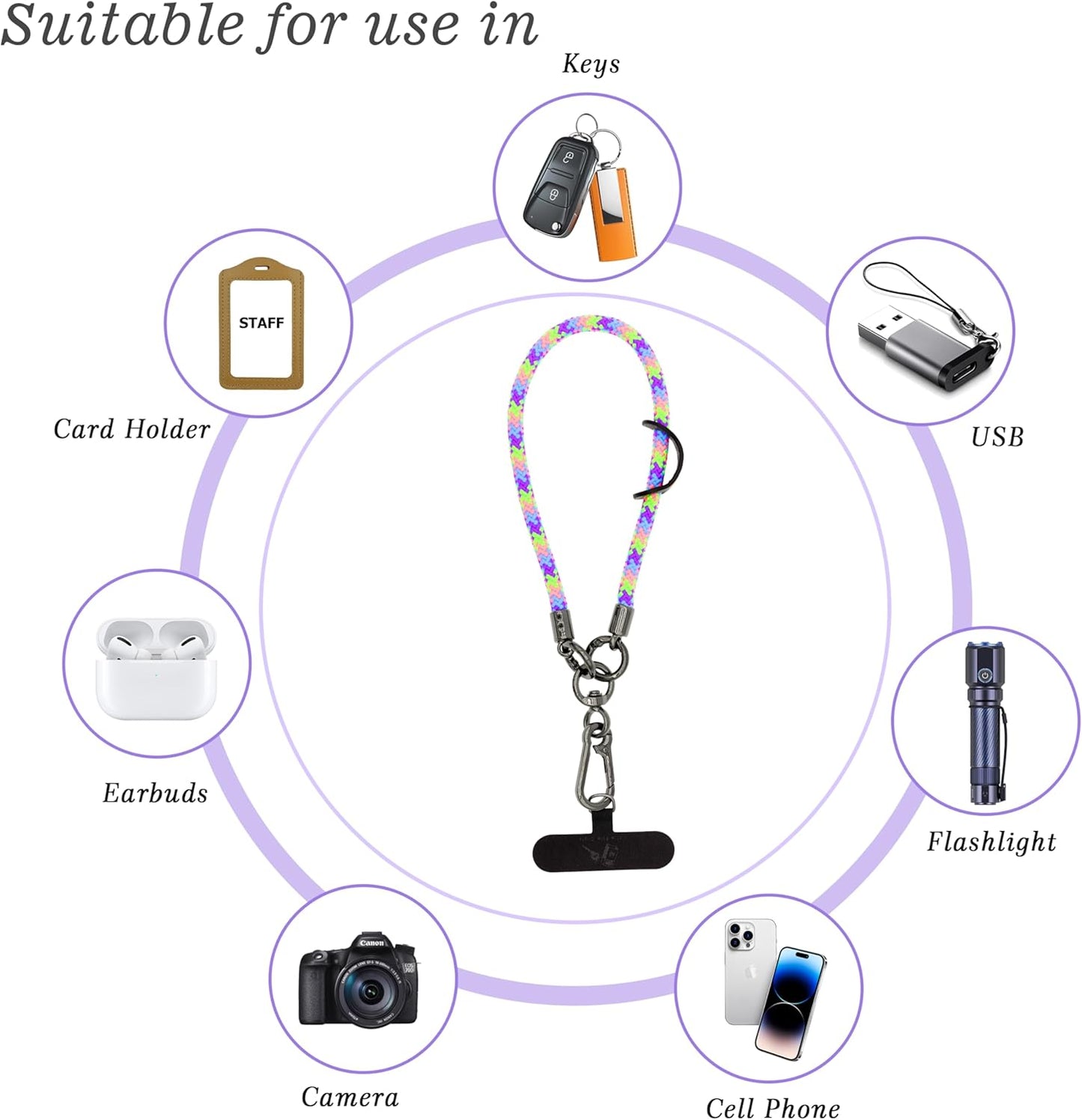 Cell Phone Wrist Strap Phone Lanyard Wrist Phone Wristlet Lanyard Hand Wristlet Strap (Bubblegum Color)