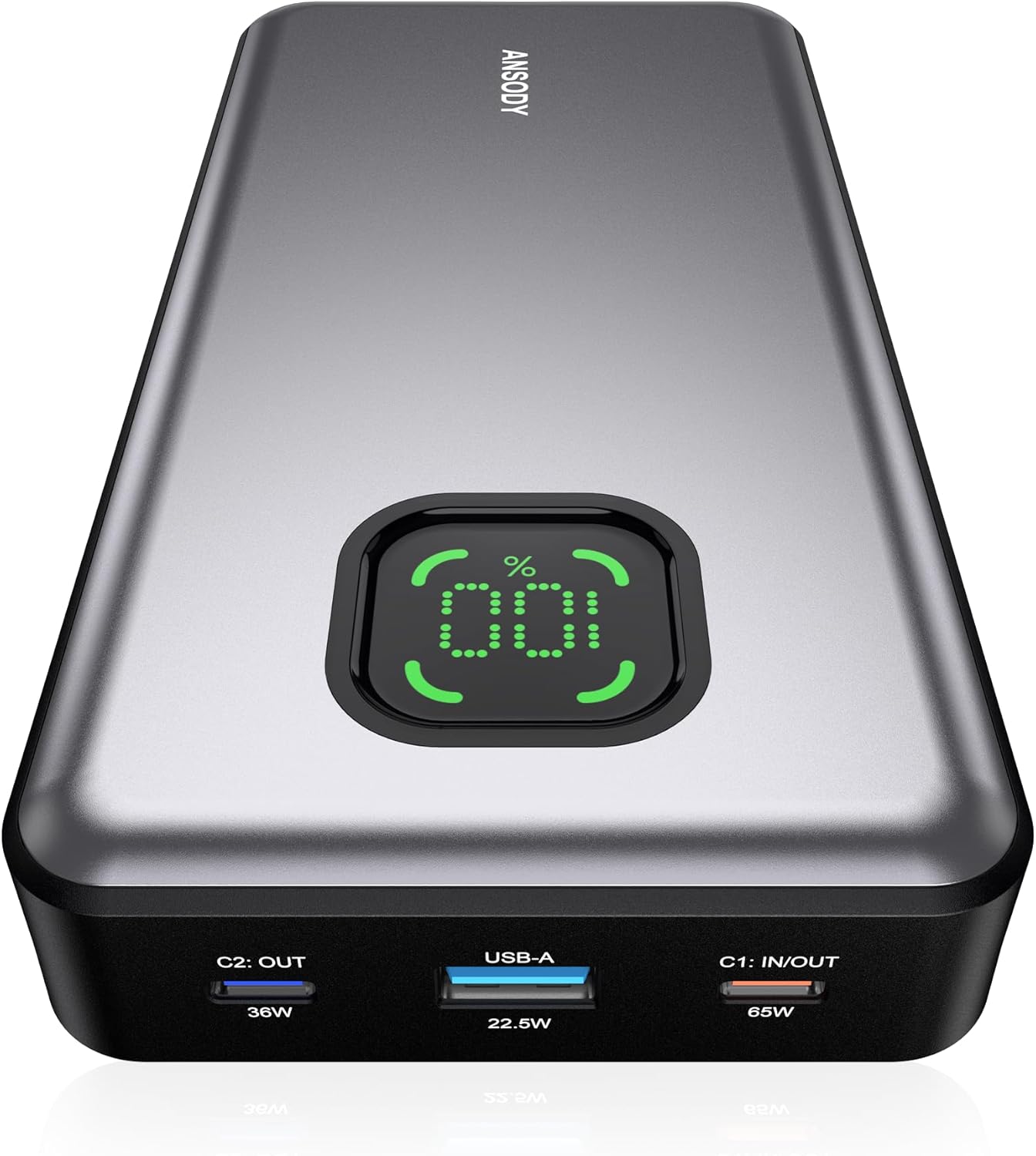 65W Power Bank, 25000mAh Laptop Portable Charger, 100W Total Fast Charging Battery Pack for MacBook Dell XPS iPad Tablet Steam Deck iPhone 16/15 Series Samsung Switch and More Silver