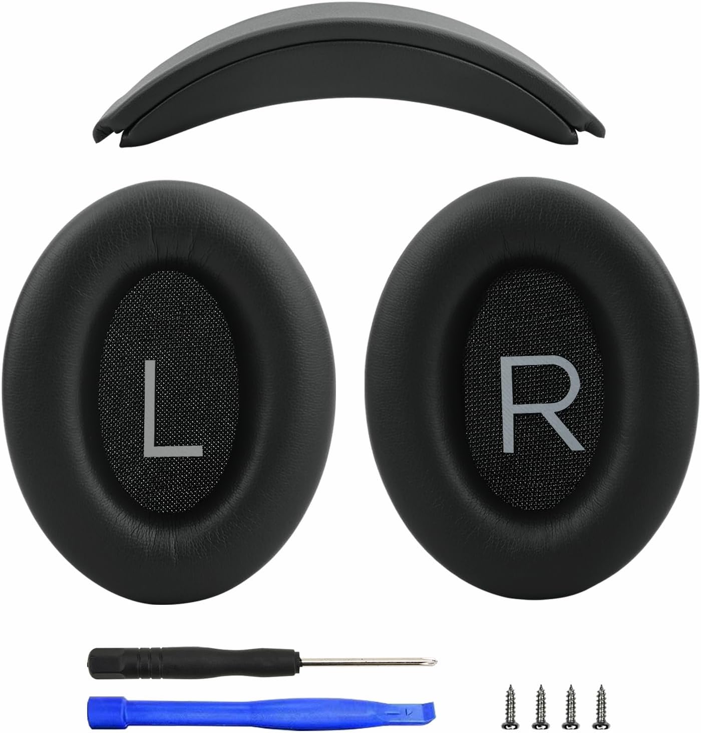 Replacement Headband Cushion and Earpads for Bose QC35 QC45 Headphones with Noise Isolation Memory Foam (Black)