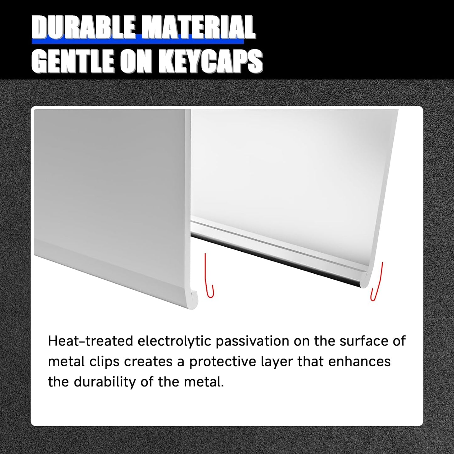 KEMOVE P11 4-Key Keycap Puller - Custom Gaming Mechanical Keyboard Cleaning and Removal Tool, Made with PC and 420 High-Carbon Stainless Steel, Suitable for Standard Layout Keyboards (White)