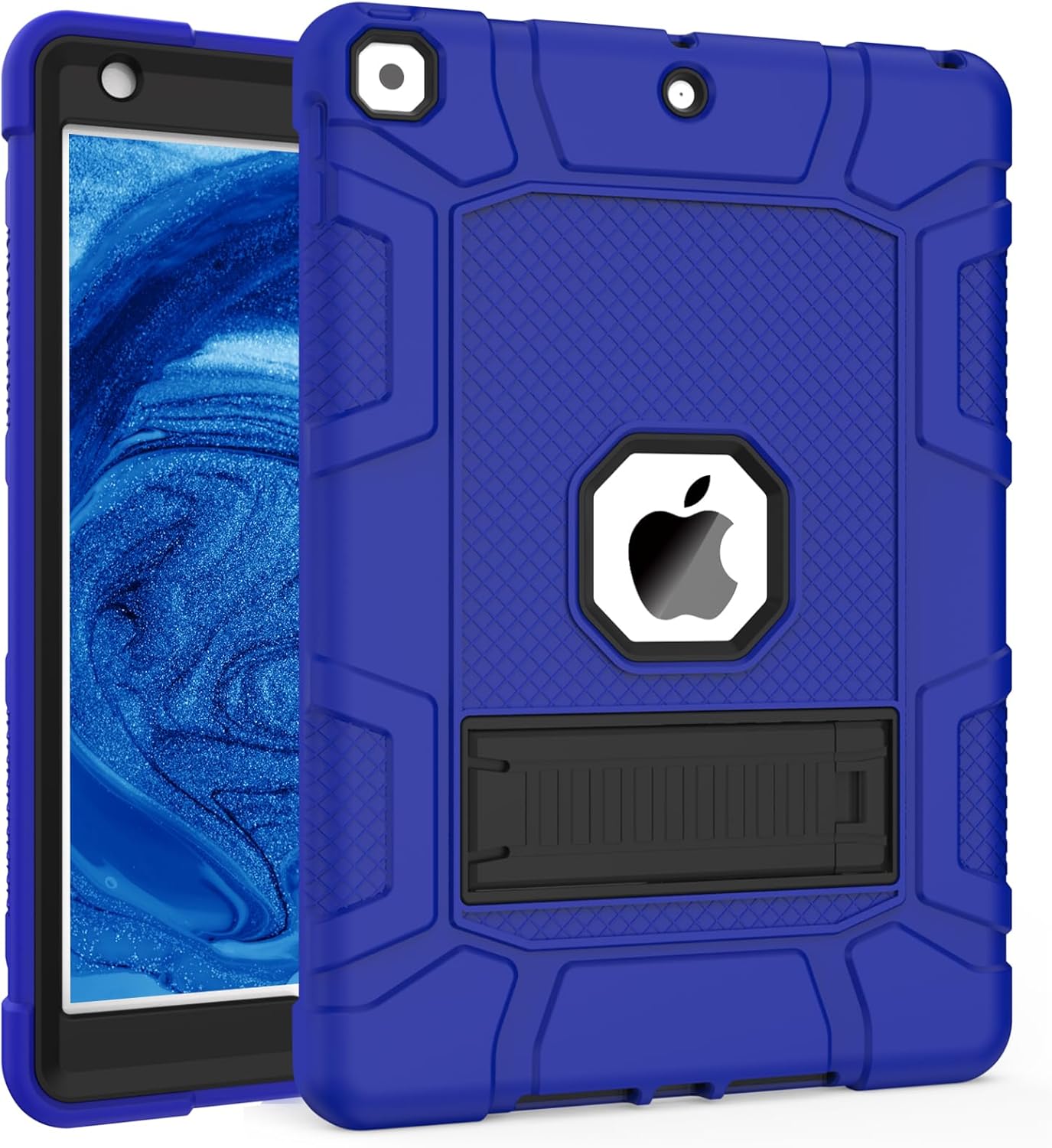 Rantice iPad 9th Generation Case, iPad 8th Generation Case, iPad 7th Generation Case, Hybrid Shockproof Drop Protection Cover with Kickstand for iPad 10.2'' 2021/2020/2019 Released(Klein Blue+Black)
