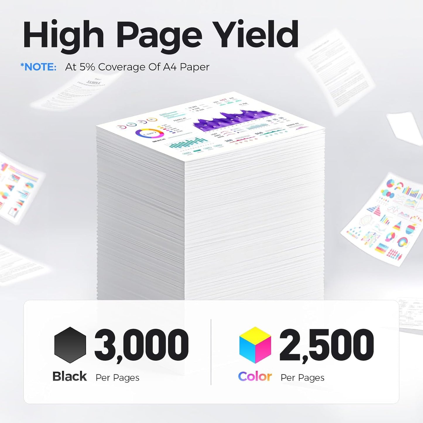 C230 C235 Toner Cartridge with Chip High Capacity Set 4-Pack Replacement for Xerox 006R04391 006R04392 006R04393 006R04394 Compatible with Xerox C230 C235 C230DNI C235DNI C225 Printer Black and Color