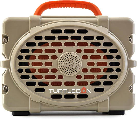 Turtlebox Original Gen 3: Portable Outdoor Bluetooth Speaker – Ultra-Loud (120dB), Waterproof (IP67), Rugged, Impact-Resistant, 3-Day Battery | Party Mode: Unlimited Pairing Stereo, Tan/Blaze Orange