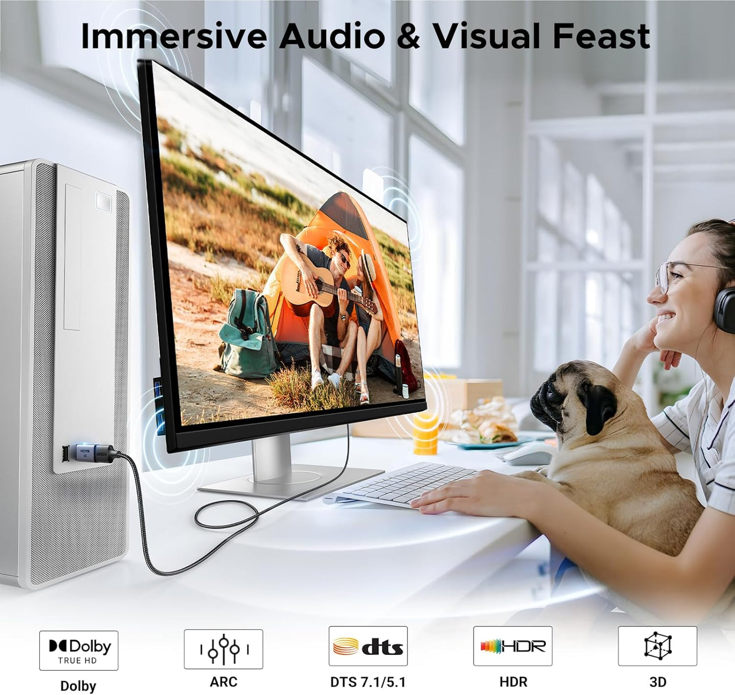 UGREEN 4K DisplayPort to HDMI 2-Pack Adapter Unidirectional Display Port 1.2 to HDMI 1.4 Male to Female Converter Aluminum Adapter Compatible with Desktop, Laptop, Monitor, HDTV, AMD, NVIDIA