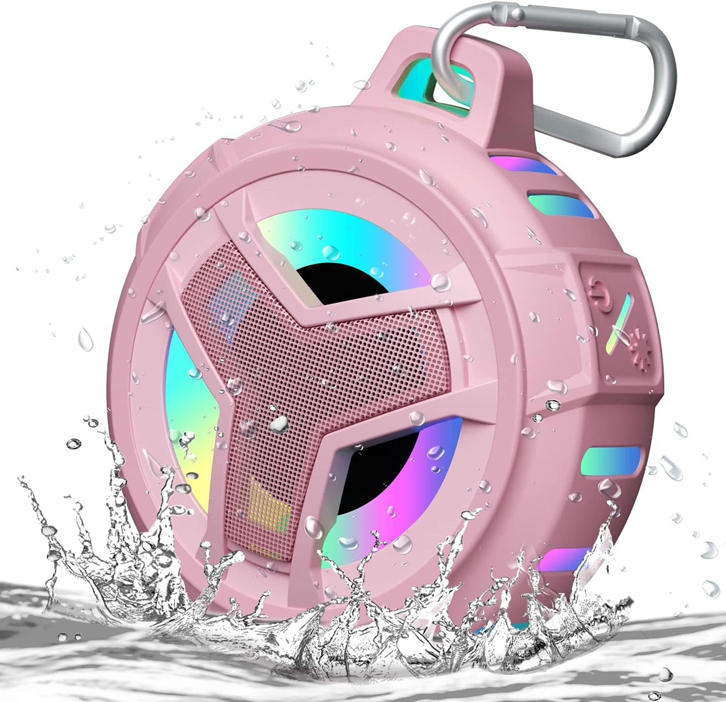 EBODA Bluetooth Shower Speaker, IP67 Waterproof Portable Wireless Small Speakers, Floating, 24H Playtime for Home, Beach, Pool, Kayak, Hiking, Boat Accessories, Gifts for Women, Girls - Pink