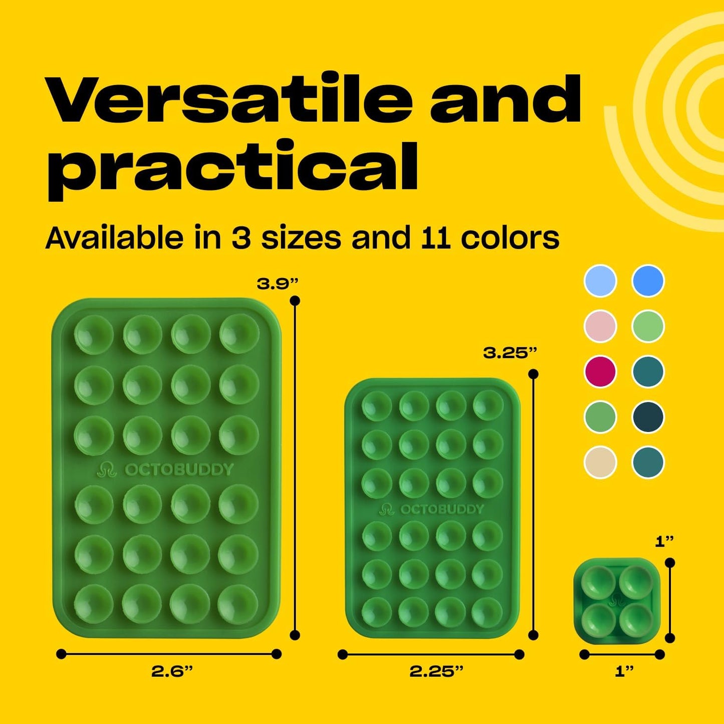 Classic - Silicone Suction Phone Case Adhesive Mount - Hands-Free, Strong Grip Holder for Selfies & Videos - iPhone & Android Compatible - 2.25″ x 3.25″, Spade Green