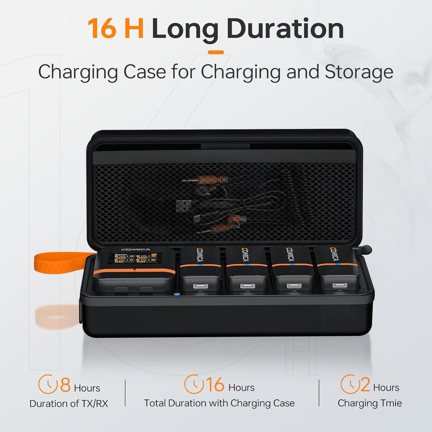 COMICA Vimo Q 4 Channel Wireless Lavalier Microphone System with Noise Cancellation, 4 Audio Tracks Output, 656ft Range, Wireless Mic for iPhone, DSLR Camera, Android, Video Recording Livestream