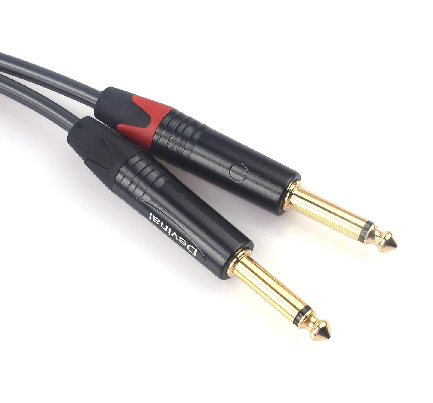 Devinal 1/4 to Dual 1/4 Y-Splitter Cable, 6.35mm TRS to Dual 6.35mm TS Insert Cable Cord, Quarter inch Stereo to 2 Quarter inch Mono Send and Return Patch Cord 10 Feet