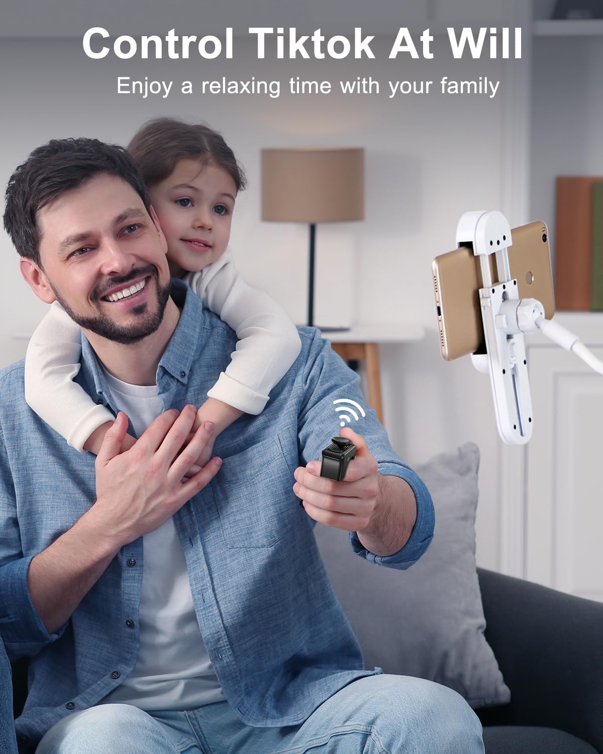 TikTok Scrolling Ring Remote Control, Camera Shutter Remote, Wireless Bluetooth Scrolling Ring for iPhone, iPad, iOS, Android - Black