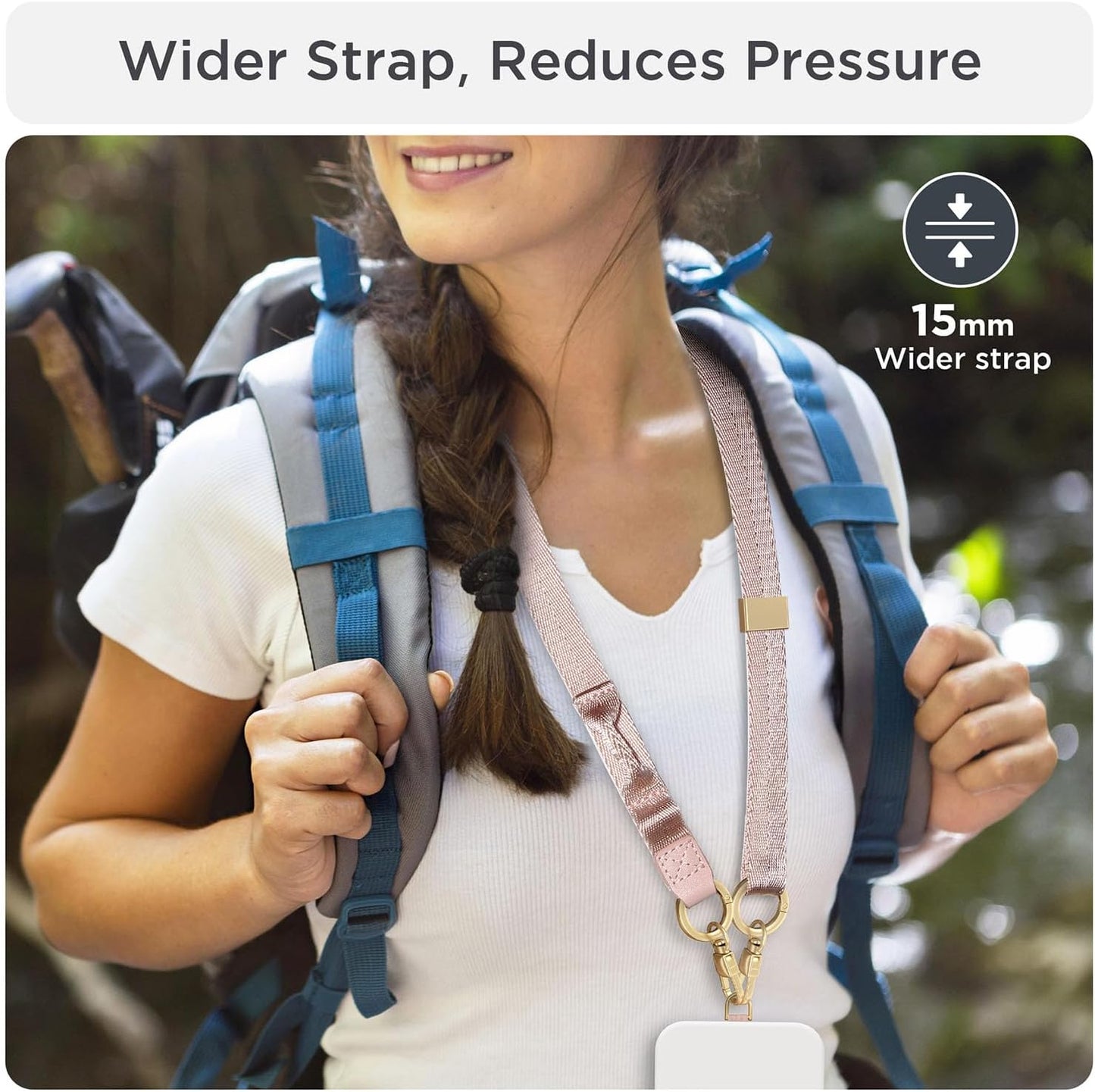 Phone Lanyard 2 in 1, Anti Theft Phone Strap Crossbody for Women Men, Adjustable Phone Wrist Strap with 2 Pack Tether Tabs