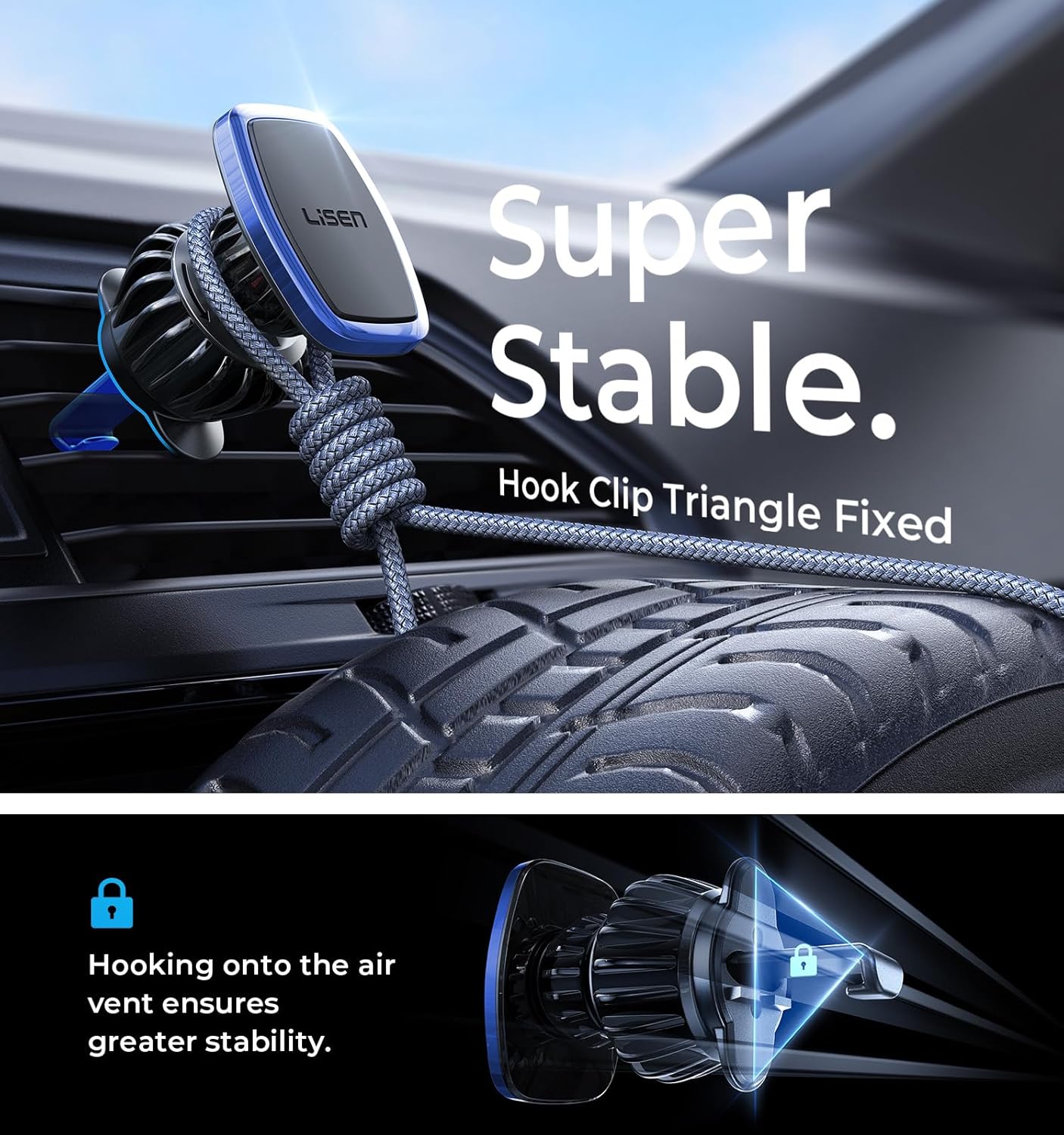 LISEN Magnetic Phone Holder for Car, [Easily Install] Car Phone Holder Mount [6 Strong Magnets] Cell Phone Holder for Car [Case Friendly] iPhone Car Holder Pink 🧲20X Powerful: Pink LV633