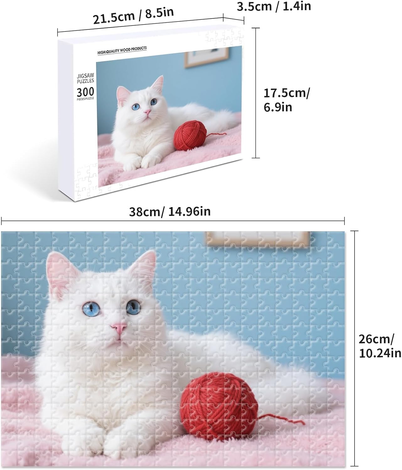 Custom Photo Puzzle – Personalized Jigsaw Puzzle from Your Photos in 200/300/500/1000/1500 Pieces – Custom Puzzle Gift for Families, Pets, Weddings, Anniversaries, Adults and Couples(300-horizontal)