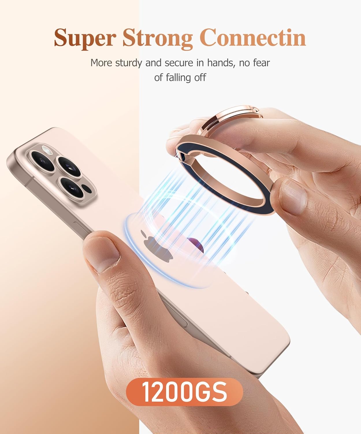 GVIEWIN Magnetic Phone Ring Holder, Compatible with MagSafe Phone Grip with Adjustable Stand, Magnet Phone Ring Kickstand for iPhone 16 Pro Max/Plus/15/14/13/12 Series/Other Phones (Cherry Blossoms)