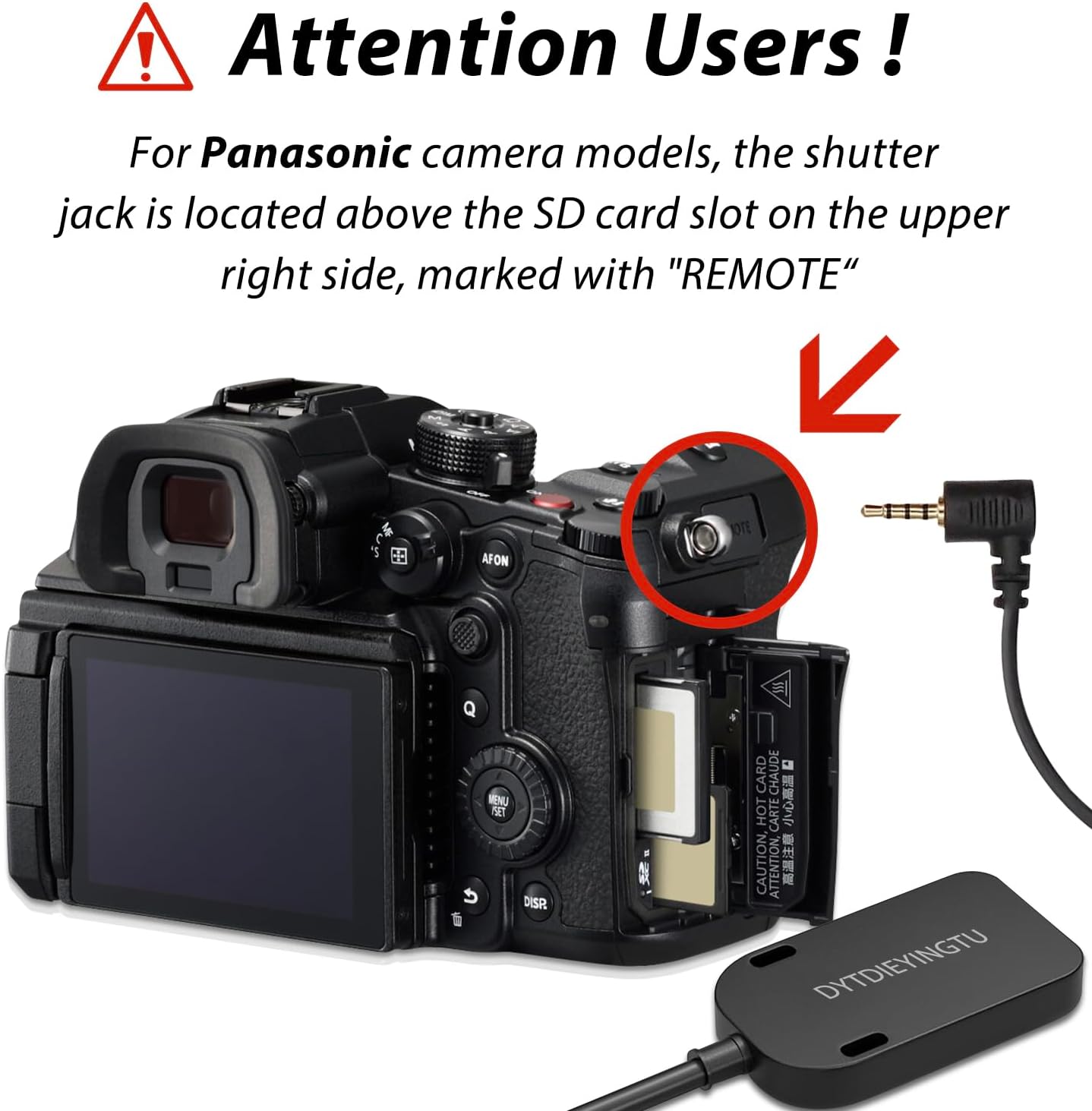 for Panasonic Cable RC301-L1 Remote Camera Small Shutter Release Remote Control 196.8 "Extended Cable Remote Wired Button GH3 GH4 GH5 GH6 S5 S5II G85 G9 GXL S1R -114(RC301-L1 GH 196.8in/5m)