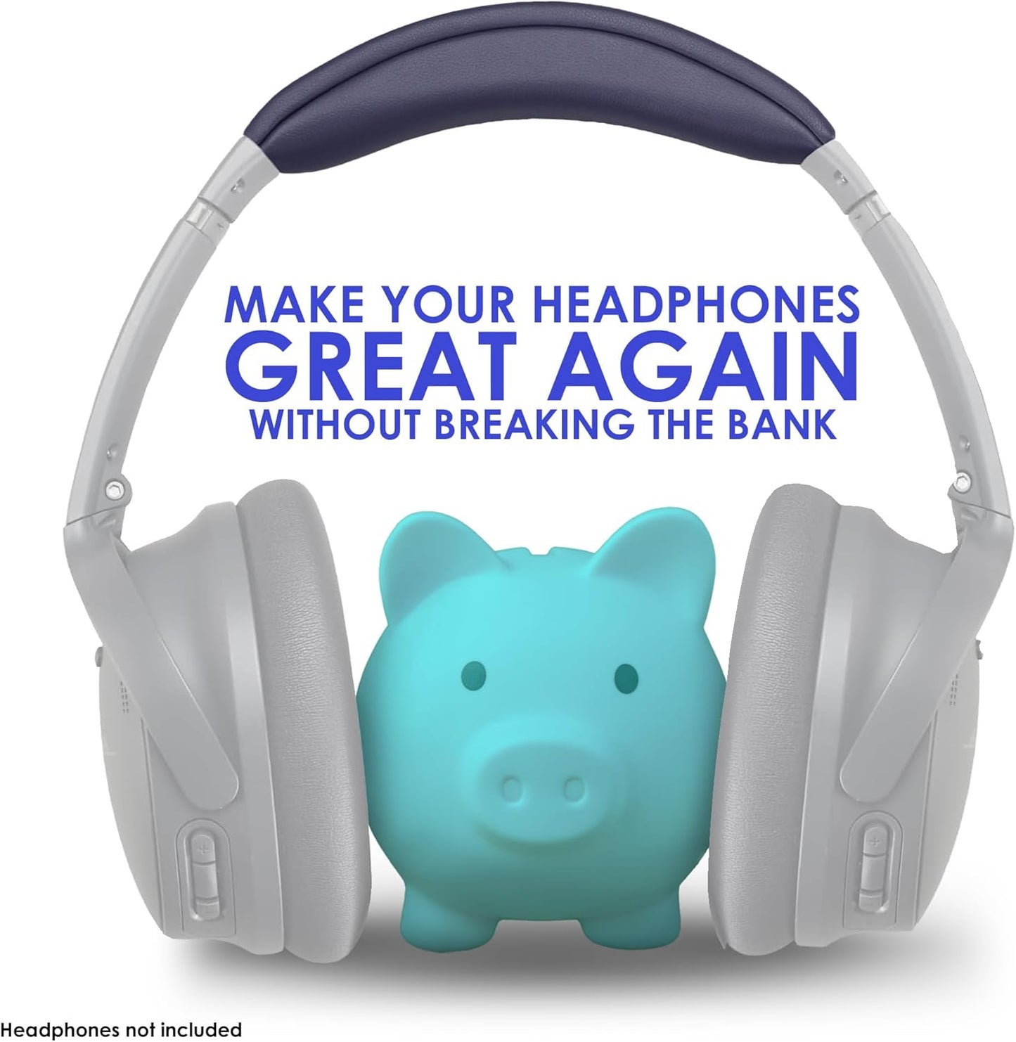 QC35 II Headband Pad Cushion Cover Compatible With Bose QuietComfort 35 Headphones (Blue) - Easy Clip-on Design, Premium PU, FlexiSoft High-Density Foam