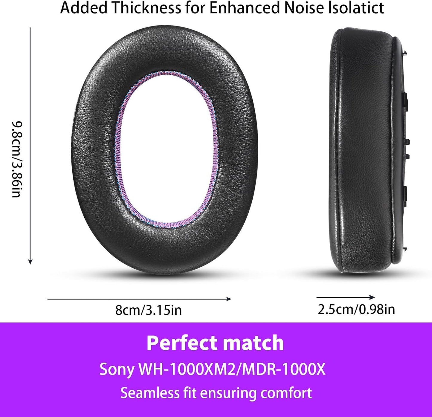 Sheepskin Replacement Earpads for Sony WH-1000XM2/MDR-1000X, Durable and Comfortable