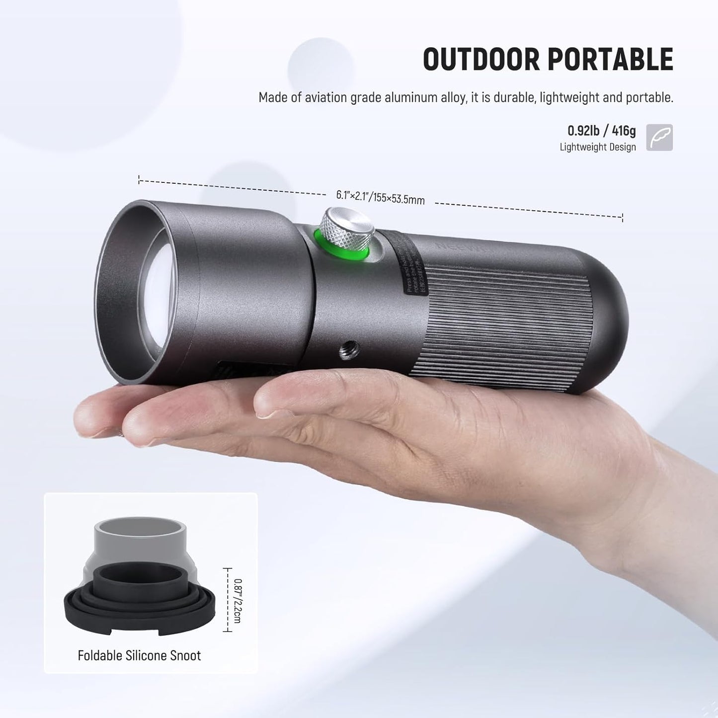 NEEWER BASICS RGB Photography Flashlight with 4 Colors/20 Gobo Filters/7500mAh, 10W Portable LED Video Spotlight Aluminum Alloy Patterned Ambient Sunset Light for Video Recording Studio Lighting, FL10