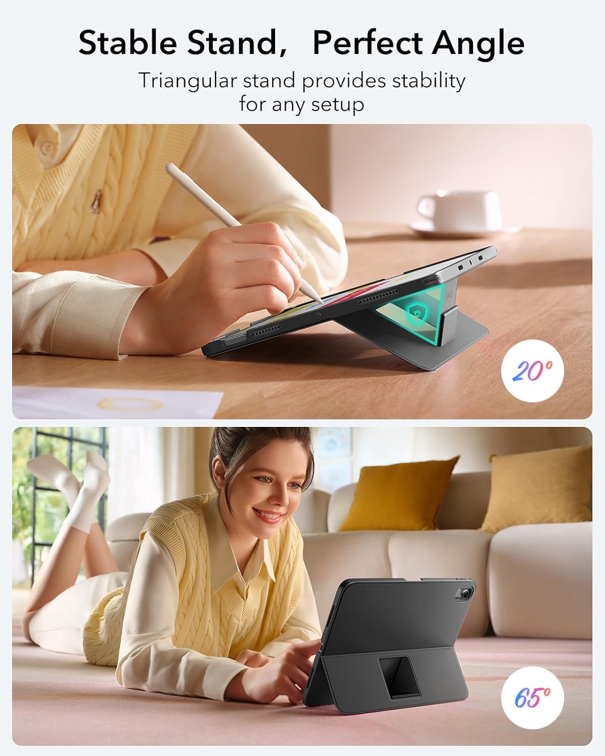 ESR for iPad (A16) 11th/10th Gen Flex Keyboard Case, Ultra-Light Magnetic Detachable Keyboard for iPad 10.9" with Writing/Viewing Modes, Larger Precision Trackpad, Dark Gray