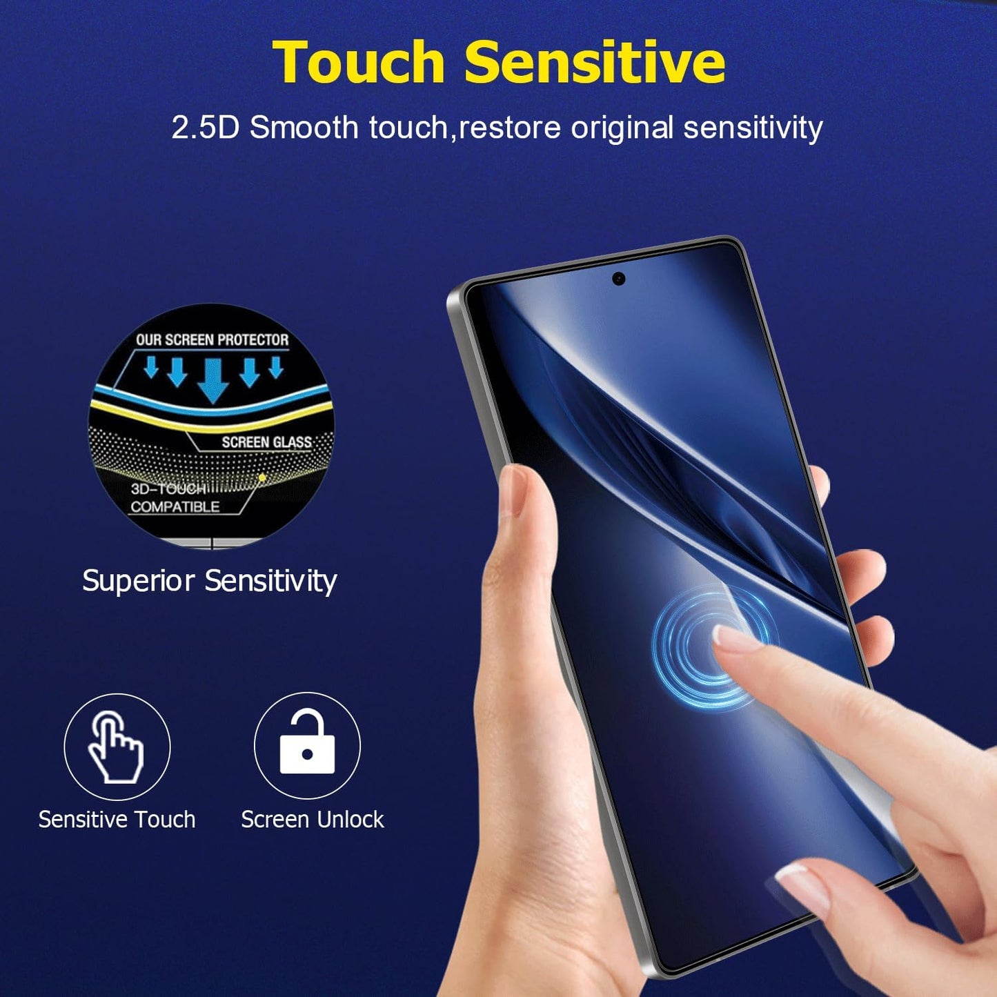 [4Pack] Screen Protector For Galaxy S25 Ultra [Tempered Glass] [Japan Glass with 9H Hardness] Fingerprint unlock with installation frame HD clear Screen Protector