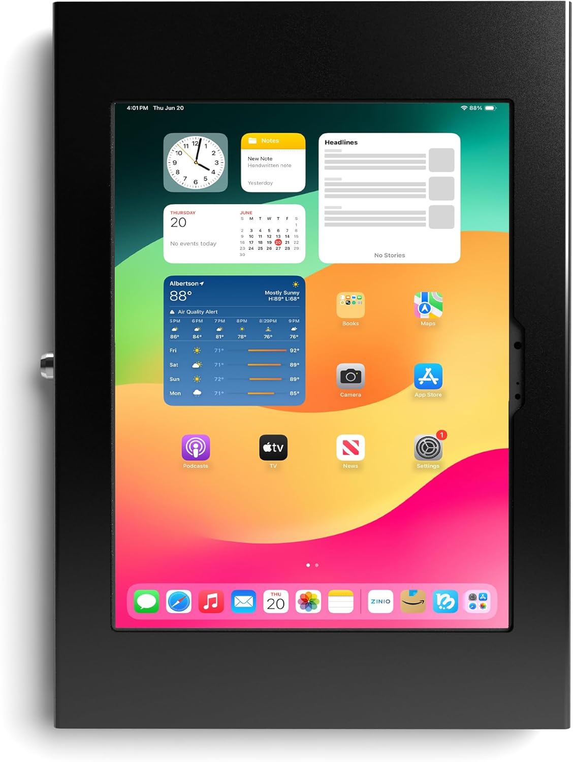 TABcare Locking Security Metal Case for Apple iPad Air 13" 2024 6th gen. for Kiosk, POS, Store, Show Display (Black, iPad Air 13 2024)