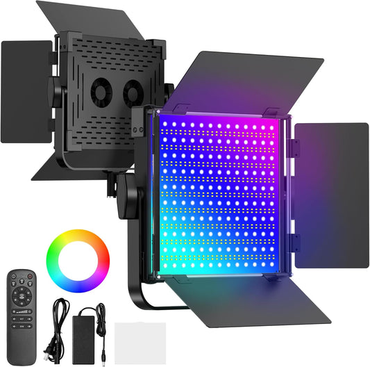 RGB Photography Lighting Kit, 50W Bi-Color LED Studio Lights, 2300k~8500k, CRI 97+, 27 Lighting Effects Video Light for Filming Camera Photo Recording Stage Shooting Streaming TikTok (2)