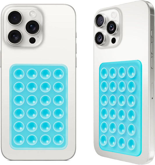 2PCS Silicone Suction Phone Case Mount,Non Slip Suction Cup, Hands-Free Phone Accessories Holder for Selfies and Videos,Silicone Adhesive Stand Sticky for Cell Phone Sky Blue