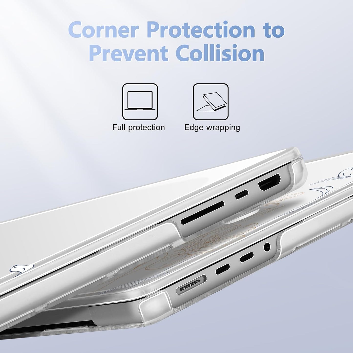 for MacBook Pro 16 inch Case 2021 2022 2023 2024 Release A3186 A3403 M4 A2991 M3 A2780 M2 A2485 M1 Pro/Max, Hard Shell Case with Screen Protector & Keyboard Cover, Floral