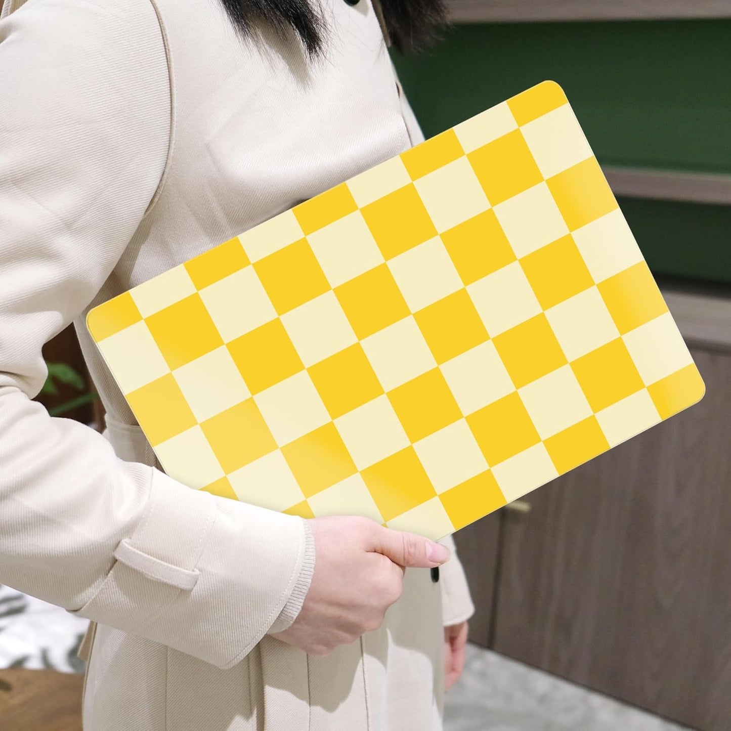 MEEgoodo Case for MacBook Pro 13 inch Case 2022 2021 2020 New A2338 M2/M1 A2251 A2289, Laptop Hard Shell with Keyboard & Camera Cover Compatible with 13 inch MacBook Pro, Yellow Squares