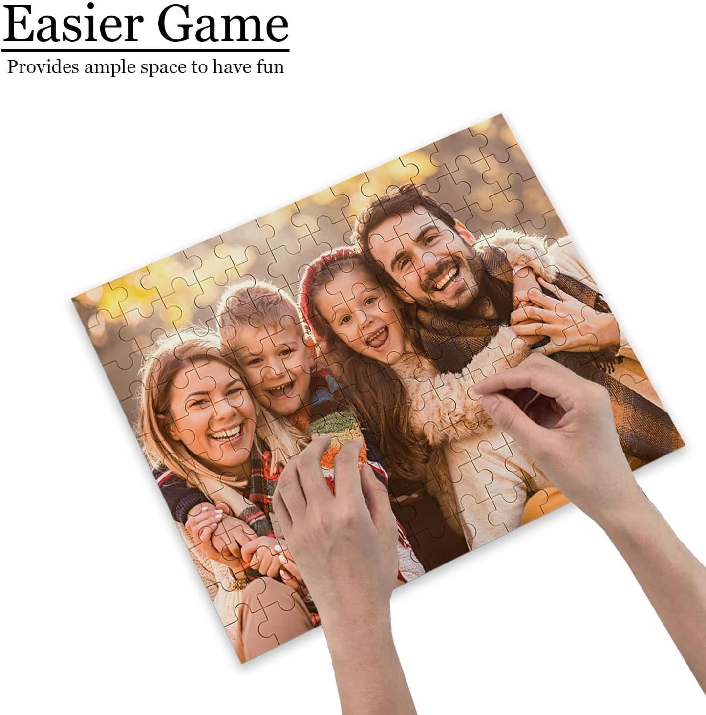 Custom Puzzle, Customize Puzzles from Photos with 120/200/300/500/1000 Pieces, Personalized Wooden Jigsaw Puzzle Gifts for Family, Adults, Christmas, Wedding, Pet