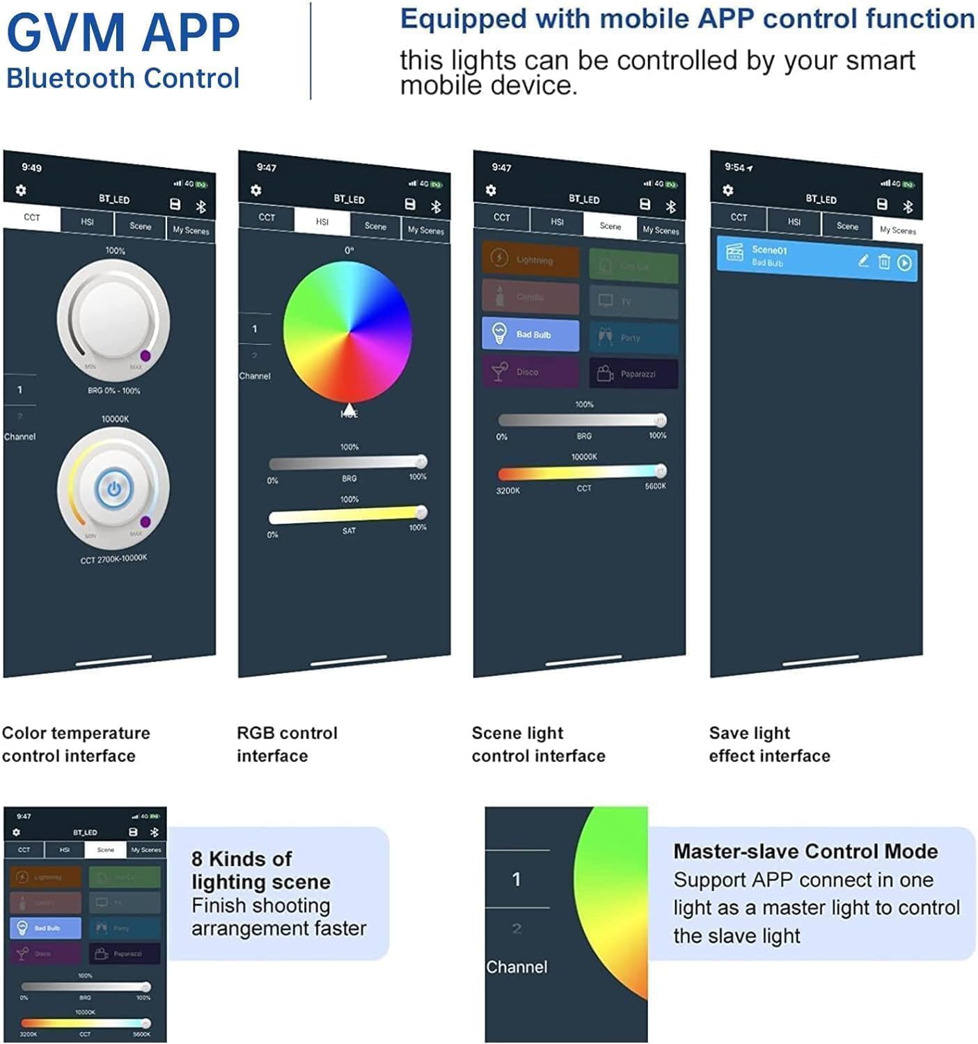 GVM 1500D RGB LED Video Light with Softbox, 75W Video Lighting Kit with Bluetooth Control, Led Panel Light for Photography, YouTube Studio, Video Shooting,18 Scene Mode, 2 Packs