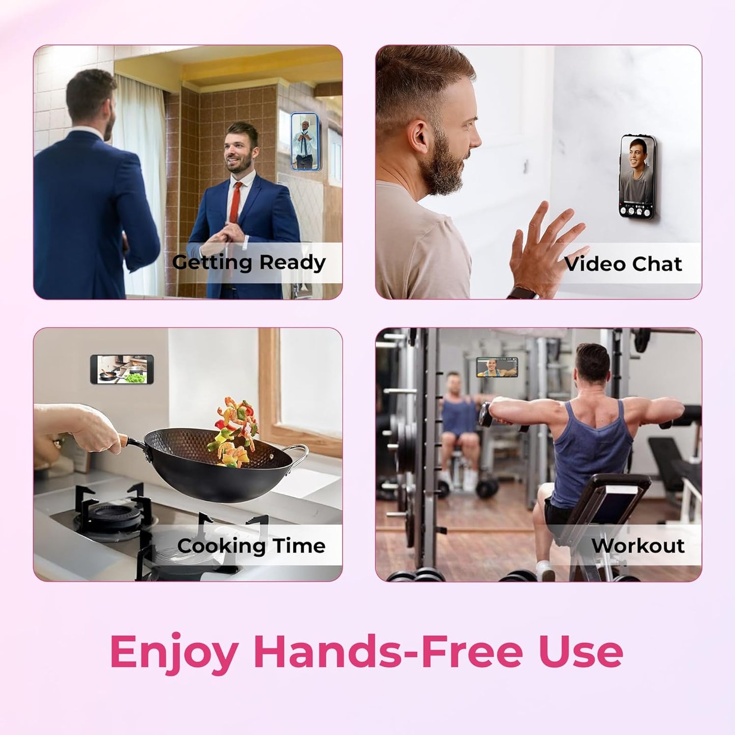 Sucky Upgraded Magnetic Suction Cell Phone Grip for MagSafe Case, Silicone Octo Cup Buddy Holder, Durable Magnet Phone Accessory for iPhone and Android (Clear)