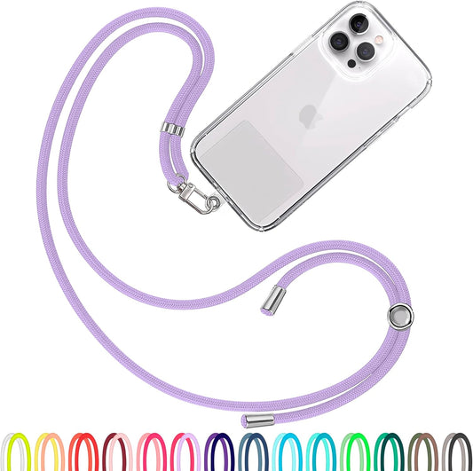 Cell Phone Lanyard [Lilac] - Comfortable Universal Smartphone Lanyard - Easy to Use Neck Phone Holder [Clear Patch] - Adjustable Length Phone Strap Crossbody - Fits All Mobile Phones