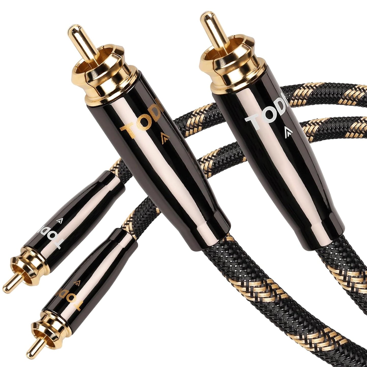 TODN HiFi RCA Audio Cable Audiophile RCA Cables for Car Audio with O-C-C Copper Core, Dual Shielded (10 ft/3m, 1 Pair)