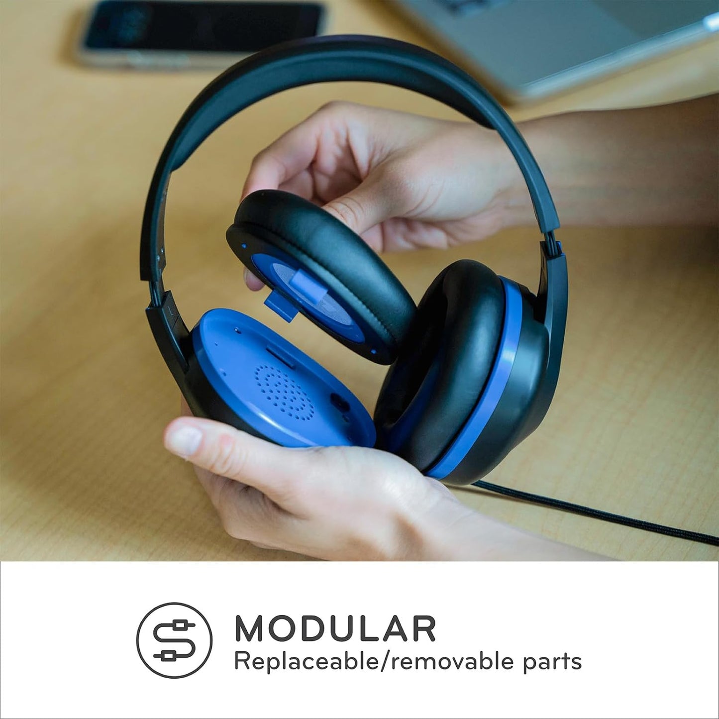 ThinkWrite Technologies TWT Audio REVO with Stealth Release™ TW320, Premium Wired Over-Ear Headset with USB-A Plug, Noise Reducing Headset with Mic Boom