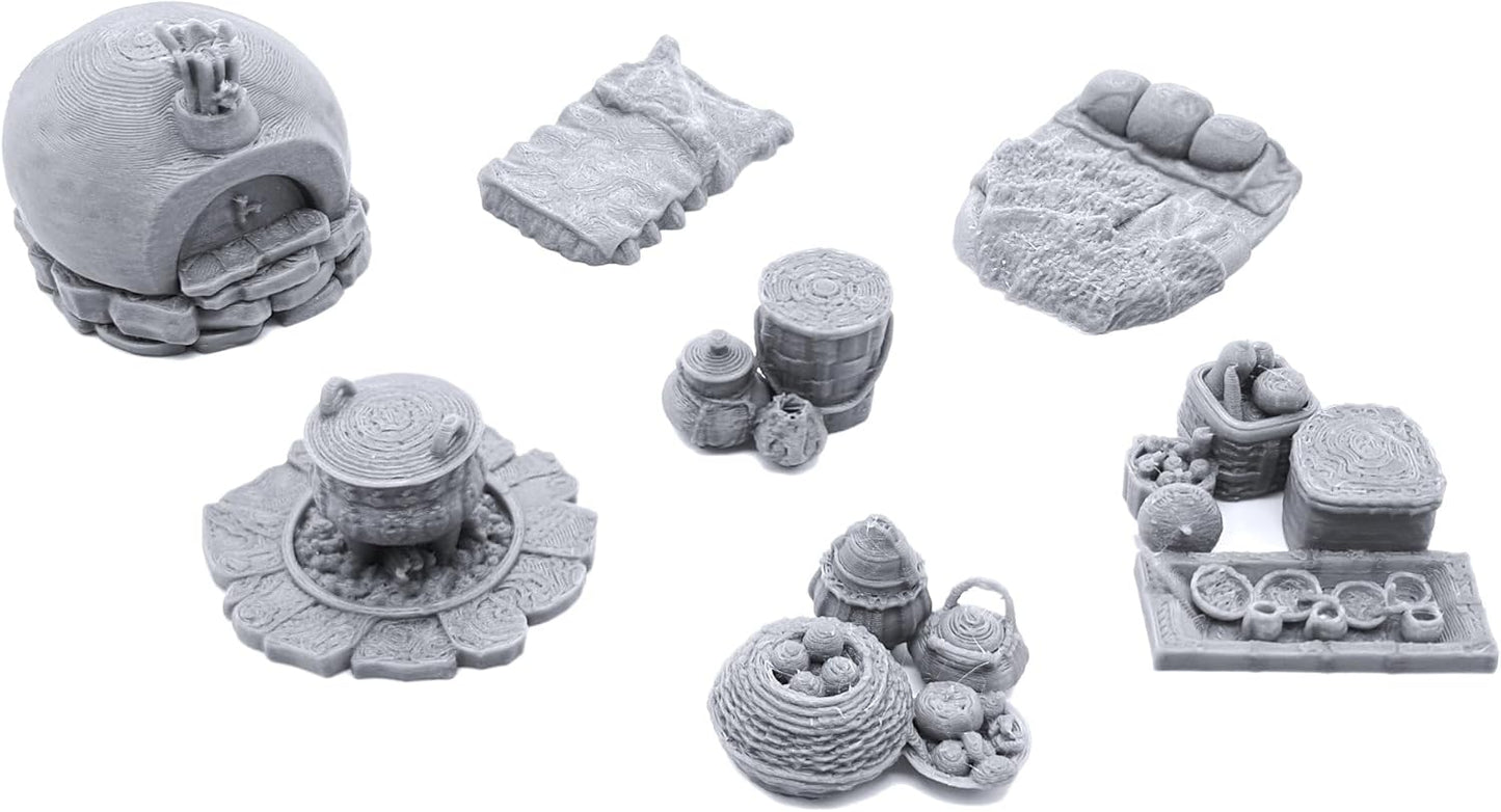 EnderToys Forest Ranger Furnishings by Printable Scenery, 3D Printed Tabletop RPG Scenery and Wargame Terrain 28mm Miniatures