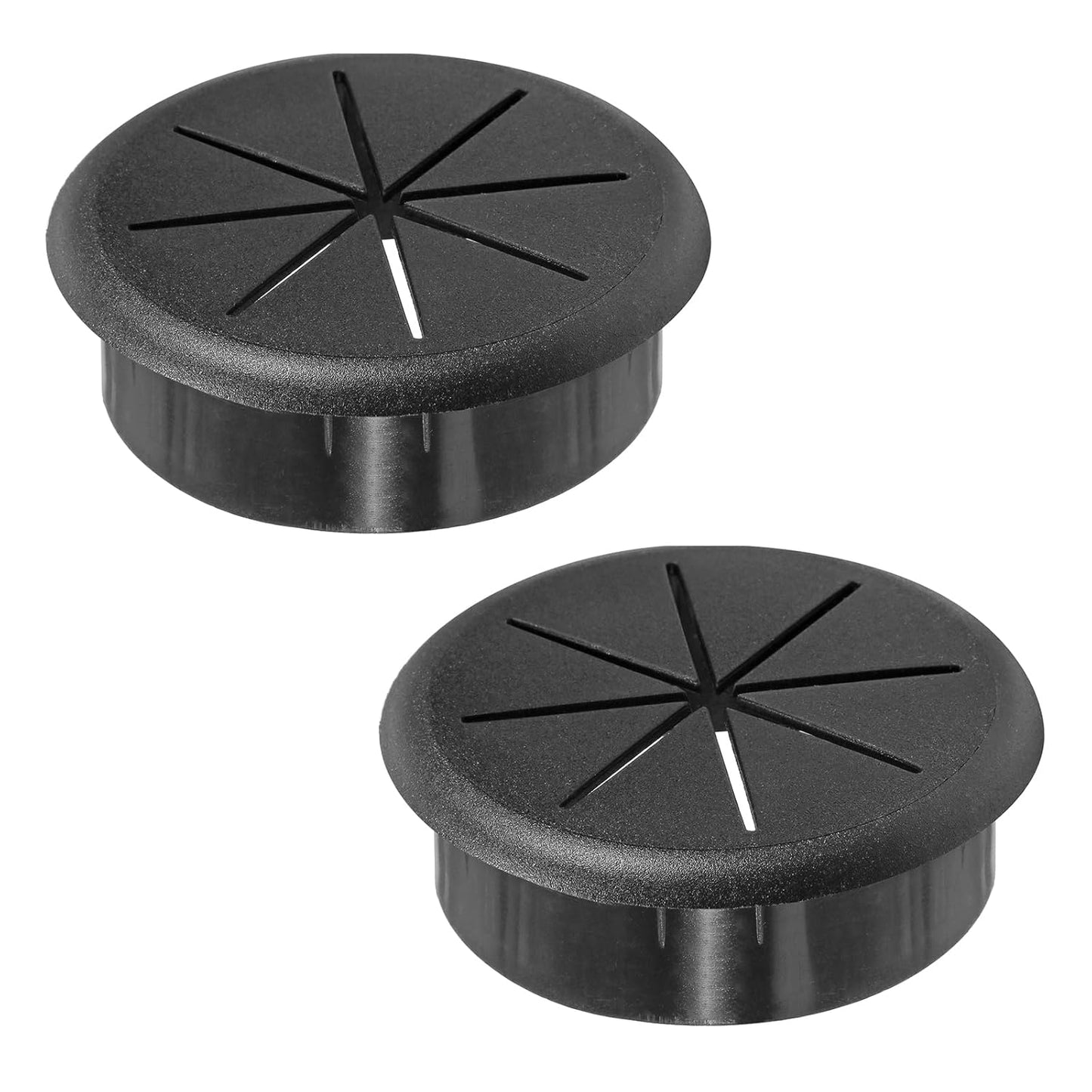 2-3/8" Black Desk Grommet, JTemgle Flexible Cable Grommet Rubber Cable Hole Cover Wire Organizer Caps Desktop Cord Management for Home Office TV Stands Tabletops, 2 Pieces