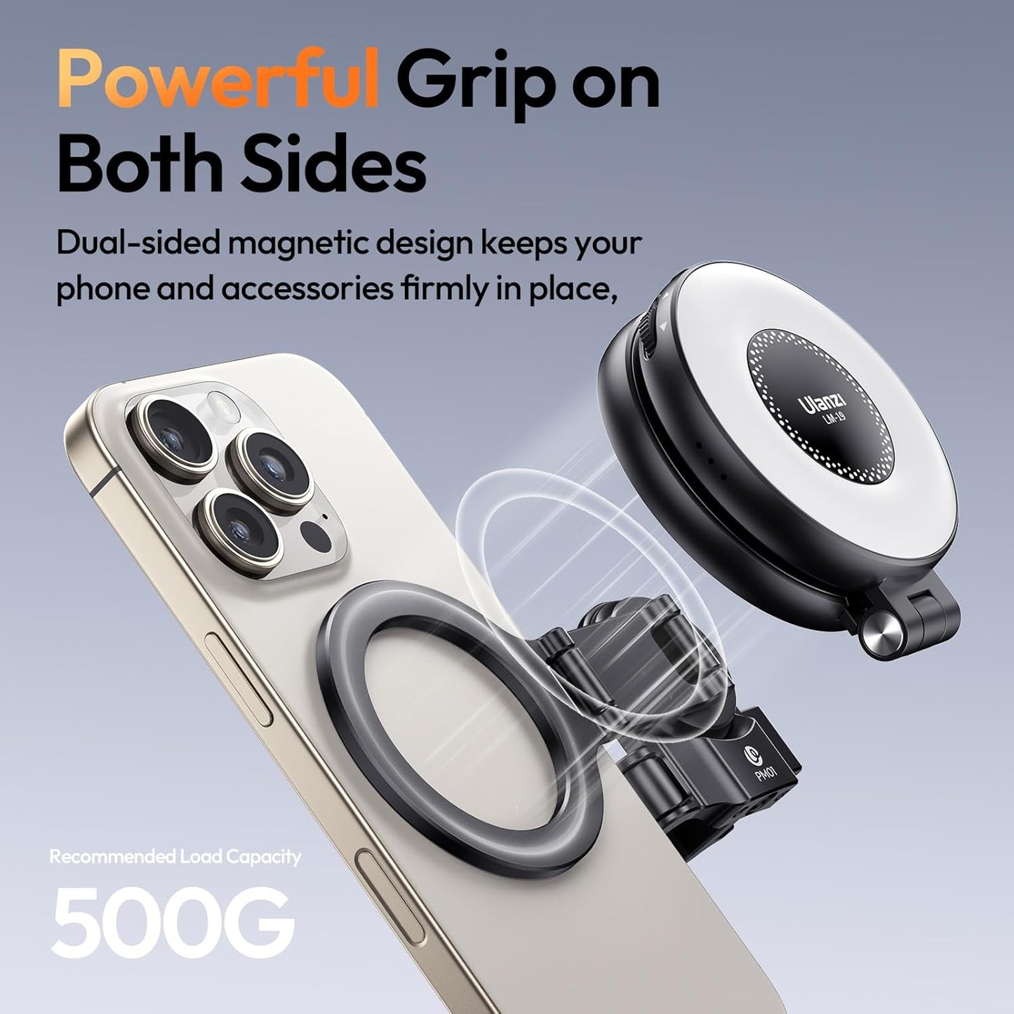 ULANZI PM01 Magnetic Mount Stand Compatible with DJI OSMO Pocket 3, Aluminium Expansion Camera Holder with Cold Shoe and 1/4'' Mount, 181/270/360° Adjustment Magnetic Adapter Pocket 3 Accessories