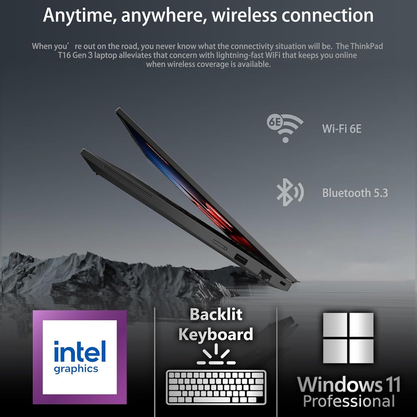 Lenovo ThinkPad T16 Gen 3 Business Laptop 16” FHD+ Display, Intel Ultra 5-125U (Beats i7-1355U), 64GB DDR5 RAM, 2TB SSD, 5MB Webcam, WiFi 6E + BT, RJ-45, HDMI, Win 11 Pro, 3 Yr Wty, AI Copilot, Black