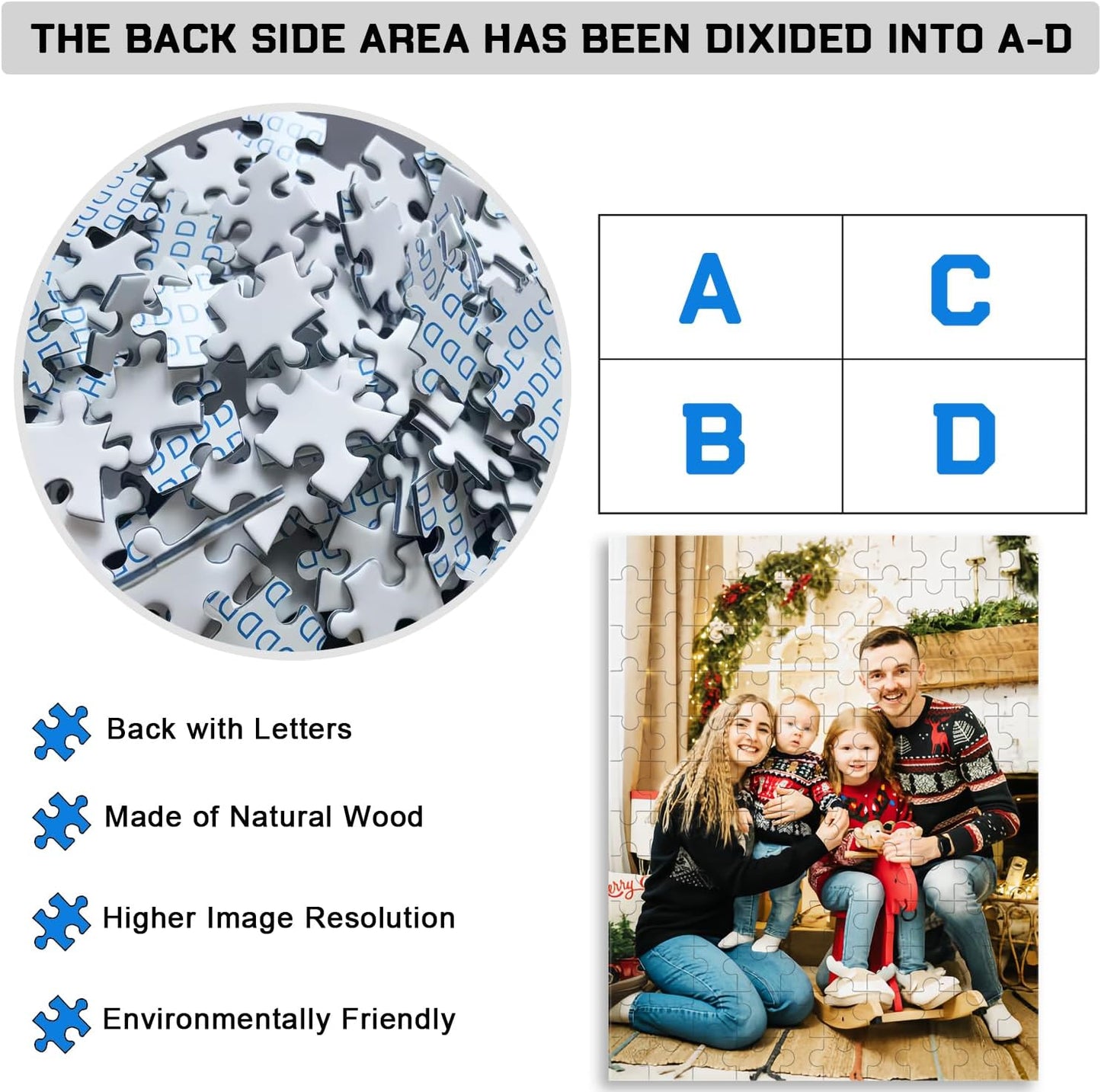 Custom Puzzle 120/200/300/500/1000/1500 Pieces, Personalized Puzzle from Your Own Photos, Customized Picture Jigsaw Puzzle Gift for Christmas Wedding Birthday Family