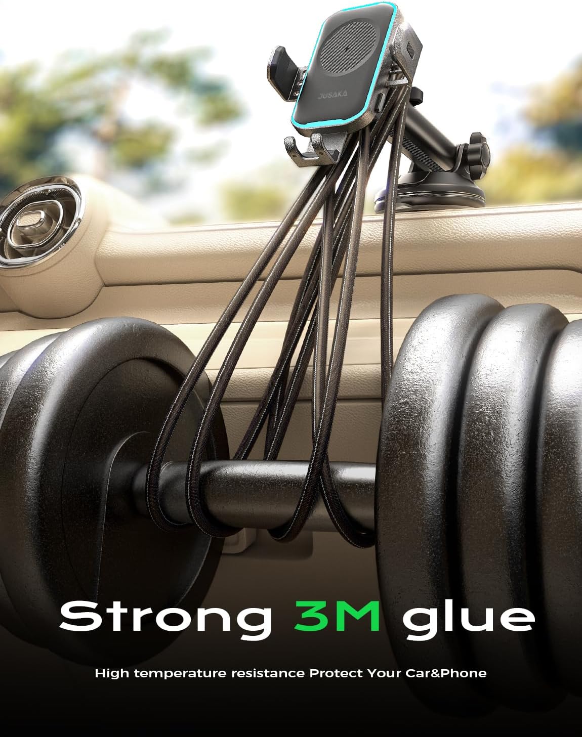 Wireless Car Charger, 15W Fast Charging Auto Clamping Car Phone Holder Mount, [Vent Clip+Suction Cup] Car Phone Holder Wireless Charger with iPhone 16/15/14/13, for Samsung Galaxy Series