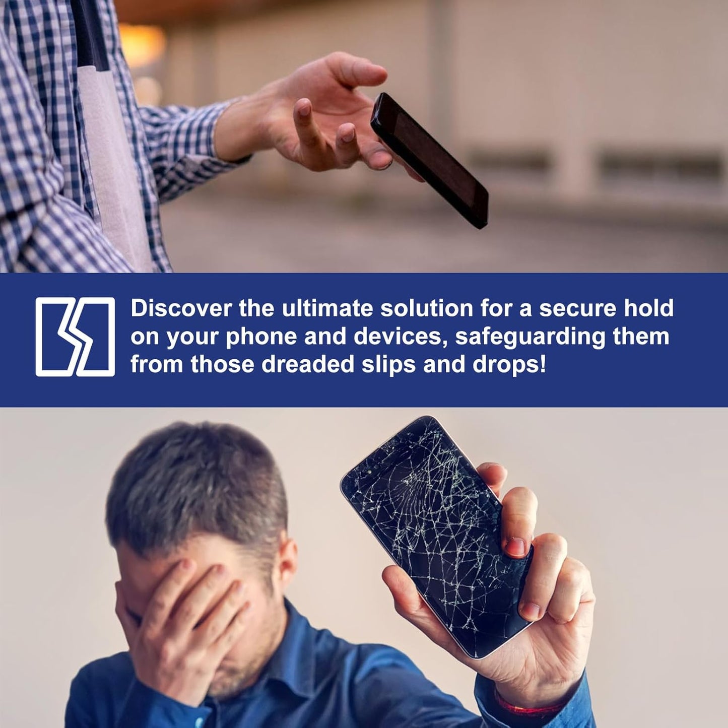 4Pack Phone Grip Tape, Finger Grip Stickers Decal Waterproof Pre-Cut Non Slip Kit Adhesive Traction for Cell Phone Cases, Handles, Tools (Clear&Black)