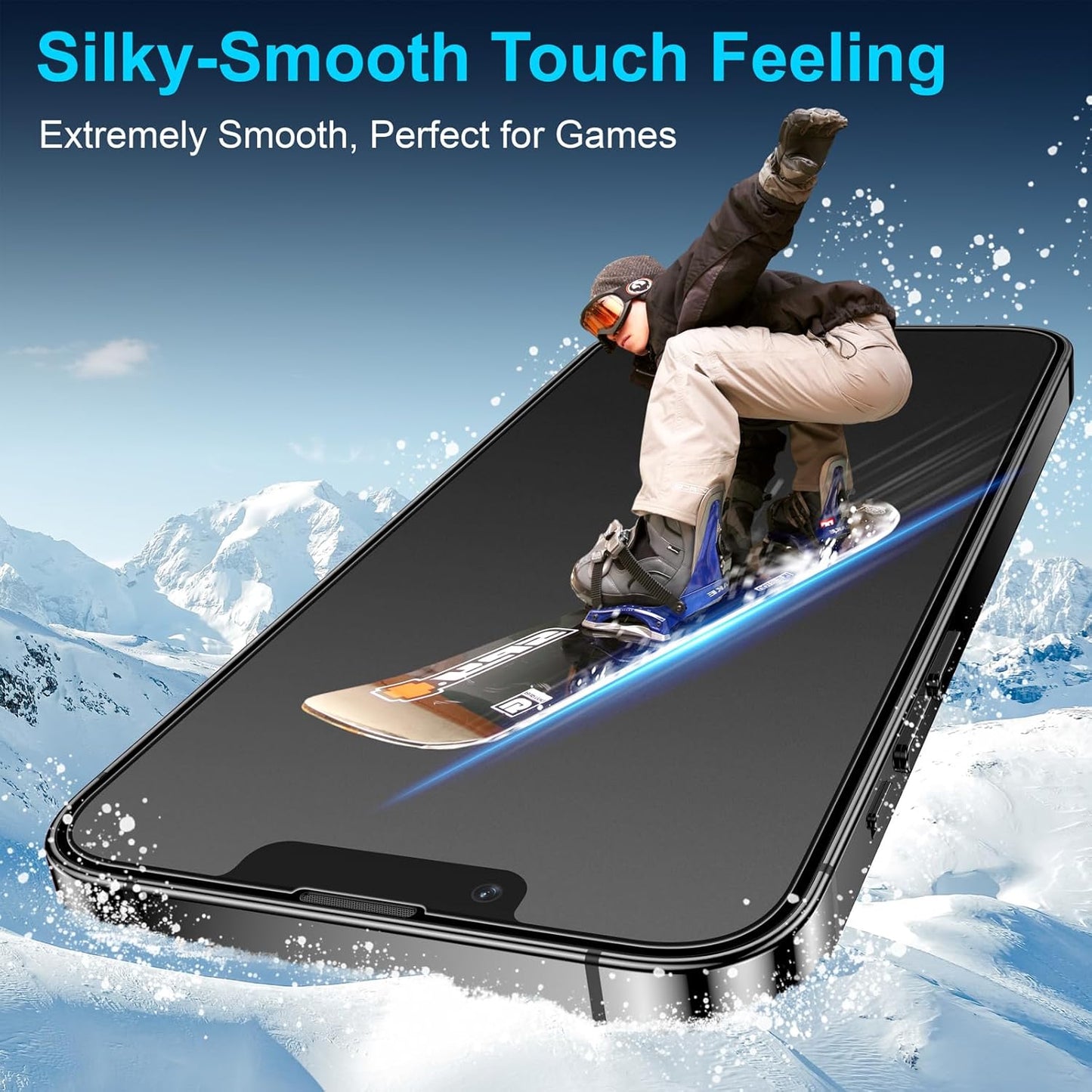 Mothca 2 Pack Matte Glass Screen Protector for iPhone 13 Pro Max/iPhone 14 Plus 6.7” [Auto Fit Box Dust] Full Coverage Anti-Glare & Anti-Fingerprint Tempered Glass, Bubble Free, Smooth as Silk