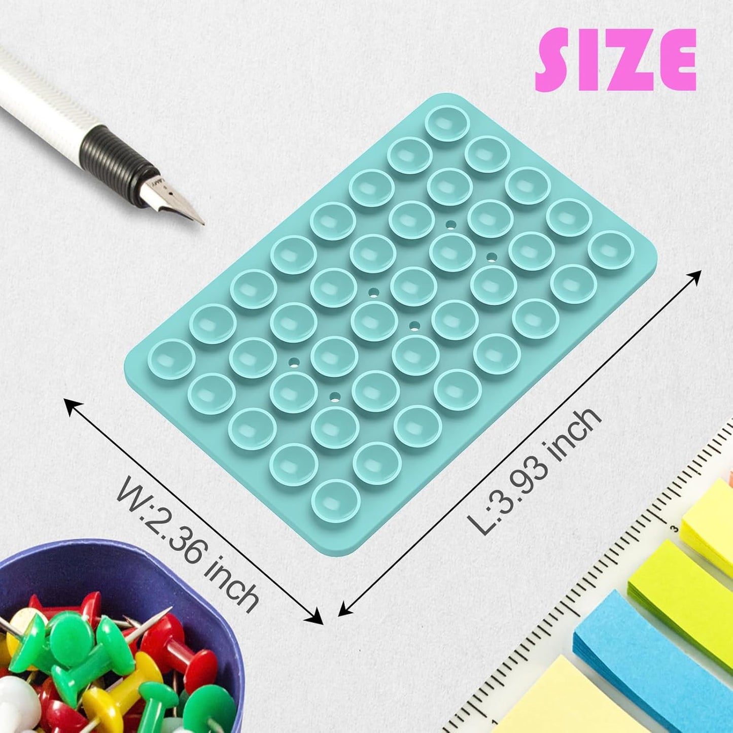 Silicone Double Sided Suction Phone Case Mount, Detachable Hands Free & Strong Grip Holder for Selfies & Videos, Compatible iPhone Android (Sky Blue, 1Pack)