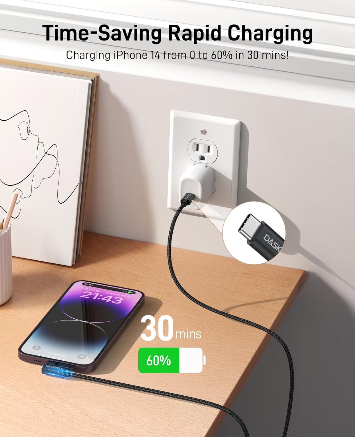 USB C to Lightning Cable [Apple MFi Certified] iPhone Charger Fast Charging 2Pack 10FT Long Nylon 90 Degree Type C iPhone Charger Cord Compatible with iPhone 14/13/12/11/XS/XR/X/8/iPad and More