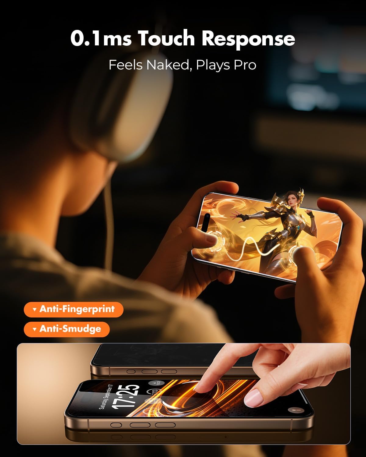 UNBREAKcable Anti-Glare Screen Protector for iPhone 16 Pro [2-Pack], 9H Hardness Tempered Glass, Anti-fingerprint, Enhanced Clarity, Anti-Blue Light, Easy to Install, Polishing Cloth Included