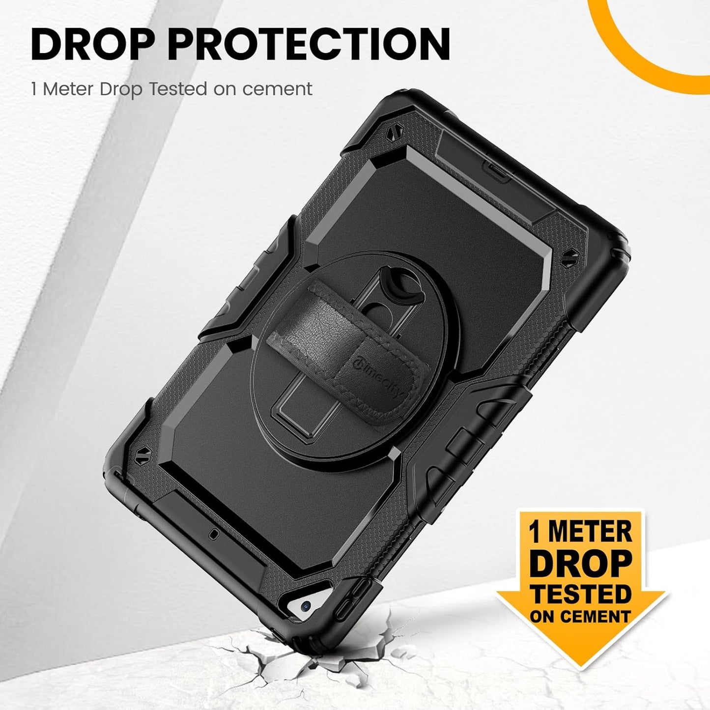 Timecity for iPad Air 3/ Pro 10.5 Inch Case, 360° Rotating Stand, Pencil Holder, Shockproof with Screen Protector & Shoulder Strap - Heavy Duty Protection Case for iPad Air 3rd Gen - Black