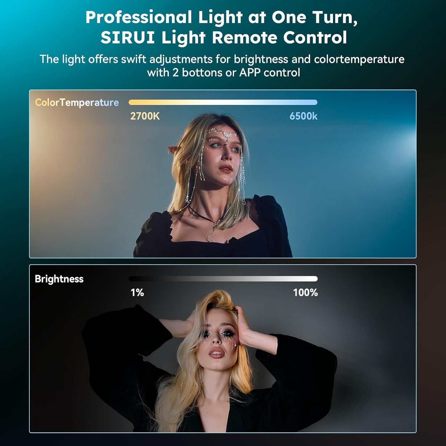 SIRUI C300XII 310W Portable LED Video Light - Ultra Lightweight 0.96kg, App & Bluetooth Control, V-Mount/AC/DC Power, 2700-6500K CCT for Studio/Outdoor