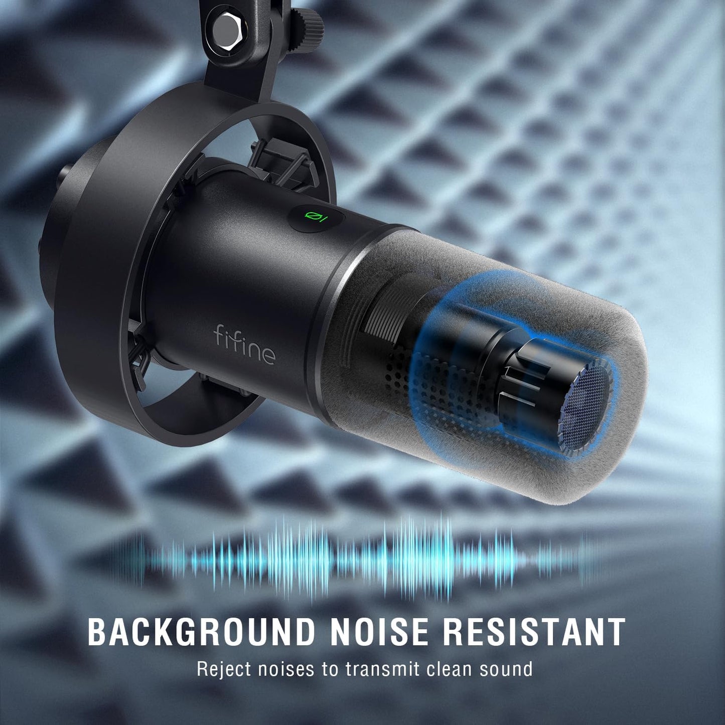 FIFINE Dynamic Podcast Microphone Set with Boom Arm Stand, Studio XLR/USB Microphone for Recording Vocal Streaming, Metal Mic with Mute Tap, Headphone Jack, Heavy Duty Boom Arm-K688T