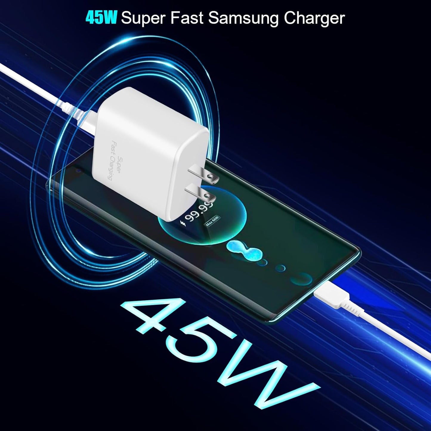 45W USB C Charger for Samsung Charger Fast Charging,Super Fast Android Phone Charger,2Pack Type C Chargers Block Long 10FT Type C Charging Cable for SamsungGalaxy S25 Ultra/S25/S24+/S23/S22+/S21/S20