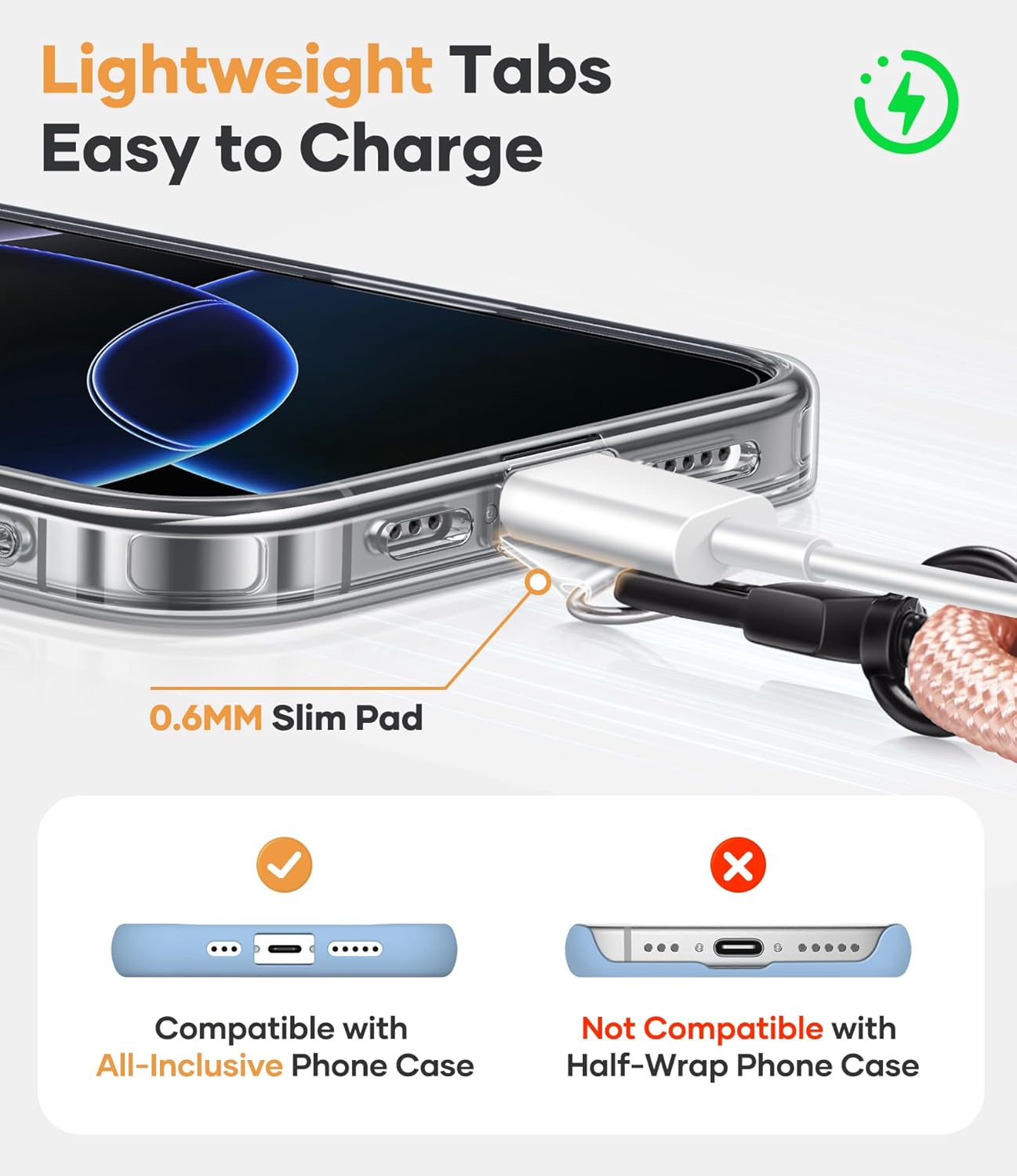 for Phone Lanyard Crossbody with 2X TPU Clear Phone Tabs, Retractable Cellphone Lanyard, Premium Metal Buckles, Skin-Friendly, Universal Wrist Strap Leash for Women Men,Pink-Gold